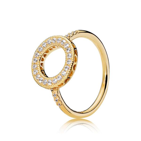 

18ct gold plated over 925 sterling silver shine hearts of halo ring fit pandora charm jewelry engagement wedding lovers fashion ri204f