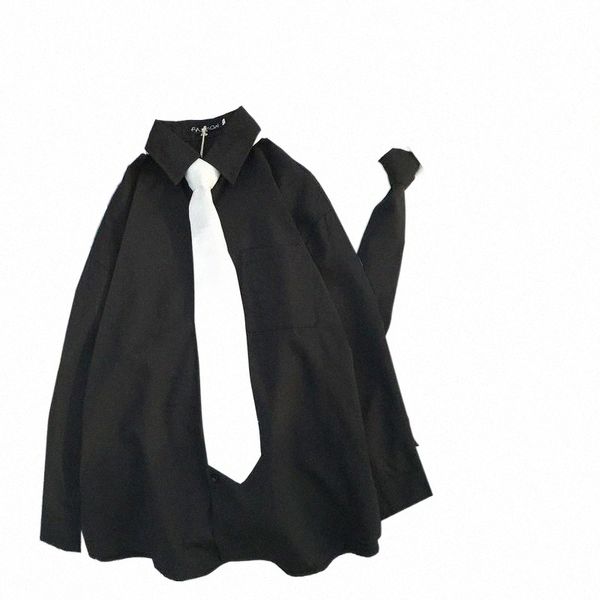 

white plain loose oversized shirt korean pocket chiffon clothes retro men's jackets 68qz#, Black;brown