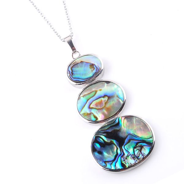 

new zealand abalone shell pendant necklace pearl vintage alloy women girls colourful shell necklaces n3641, Silver