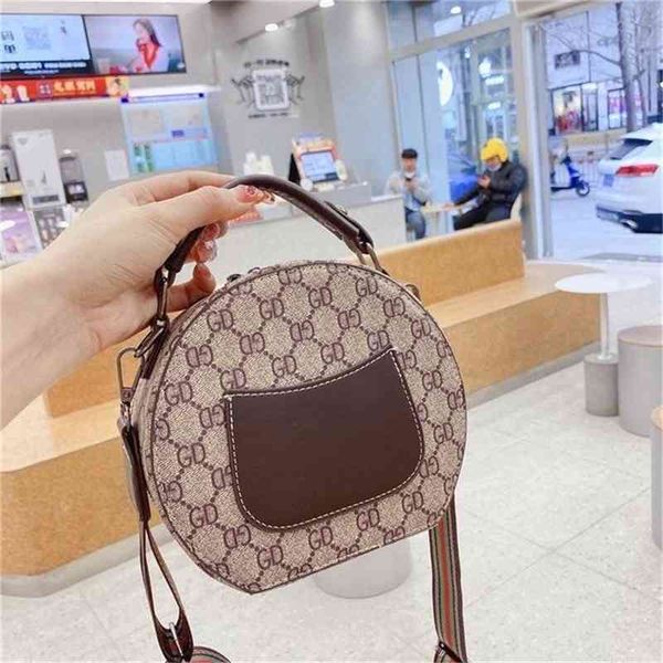 

shoulder bags trendy handbags leather texture round strap versatile vintage printed portable bags factory direct sales 68% off