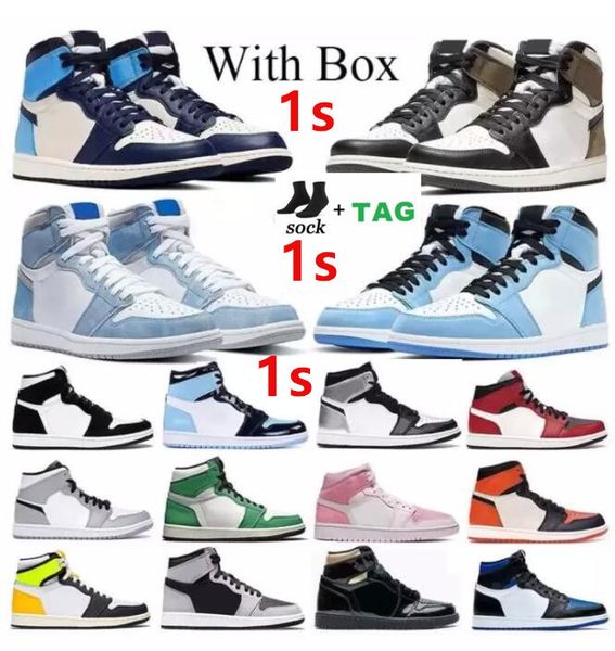 

jumpman 1 high og basketball shoes jor sneakers trainers university blue electro orange dark mocha bred shadow unc twist designer mens high