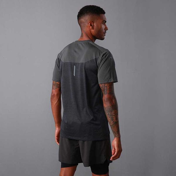 

mens t-shirts clothing yoga clothes joggers men's fitness sports short-sleeved running outdoor training stretch ice silk smooth t-shirt, White;black