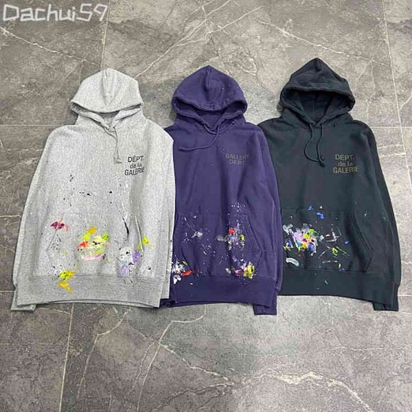 

designer cotton 2022 luxury men's hoodies galleryy depts gd autumn comfortable oversize sweater printed loose pullover sweatshirt 4zib, Black
