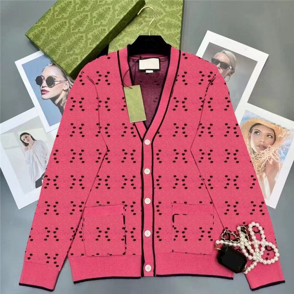 

double letters designer sweaters autumn winter knitted jackets women wool cardigan sweater, White;black