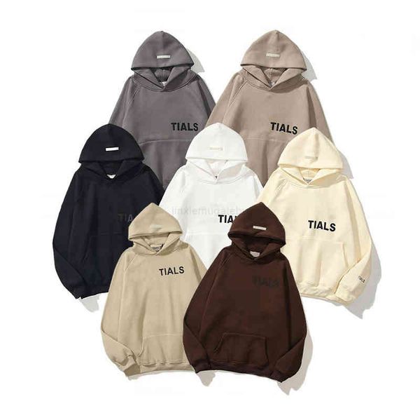 

men's hoodies sweatshirts essmens designer three-dimensional letters hip-hop men and women hooded fleece sweater, Black