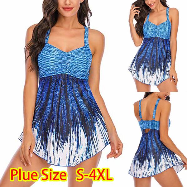 

spring beach resort style bikini women swimwear wave print tankini, White;black