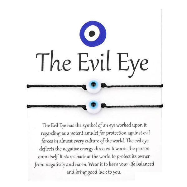 

link chain lucky evil blue eye charms bracelets red stringthread rope chain couple friendship bracelet wish card jewelry for women m dhrxy, Black