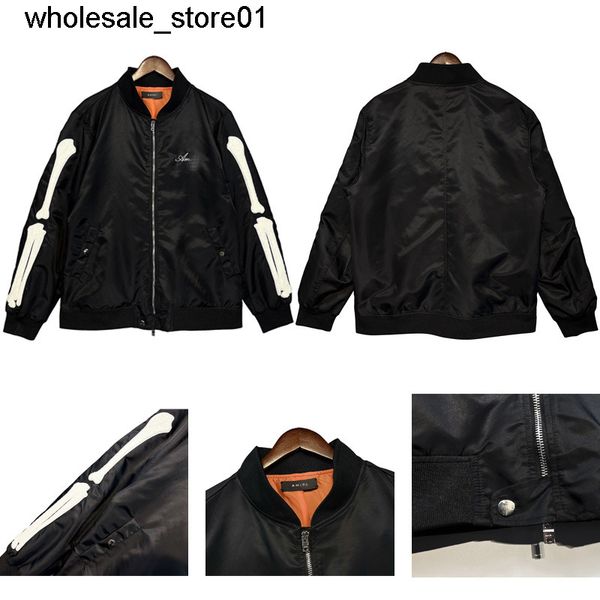 

men's jackets high version fashion brand men's and women's bone embroidered long sleeve outerwear baseball jacket loose casua, Black;brown