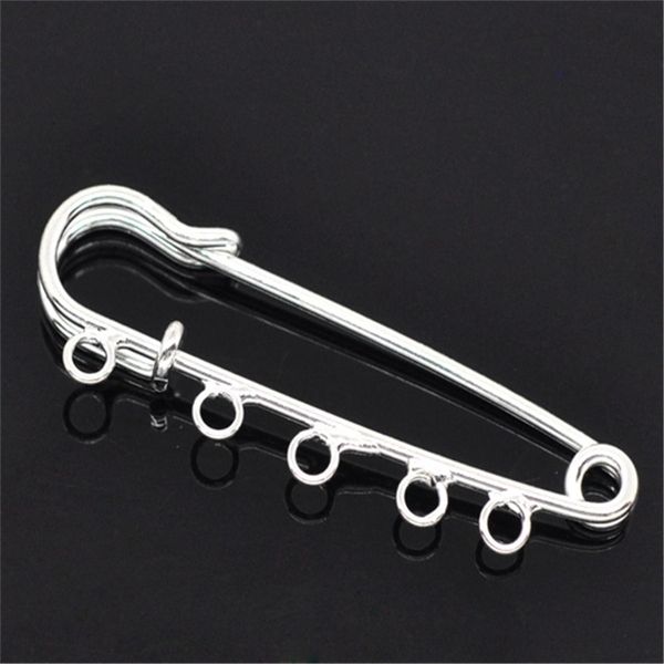 

pins brooches 30 pcs doreen box 5 holes findings znic alloy silver plated for diy fashion brooch jewelry 5cm x 1.5cm b13869 220916, Gray