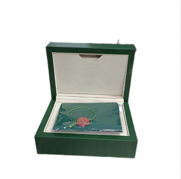 

luxury boxes dark green watch box gift woody case for rolex watches booklet card tags and papers in english swiss watchesboxes 126610 126610, Black;blue