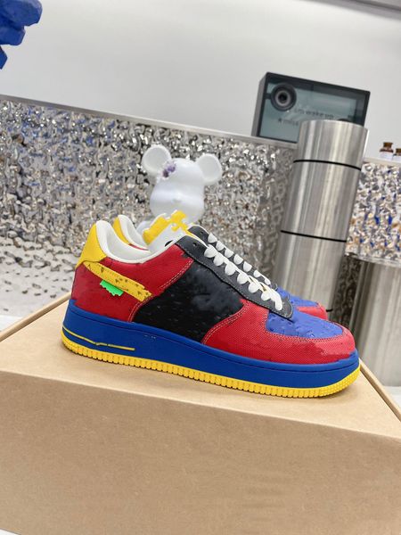 

shoes designer version pure handmade 2022ss louisden l1 empty 1 multicolor stitching casual sneakers, Black