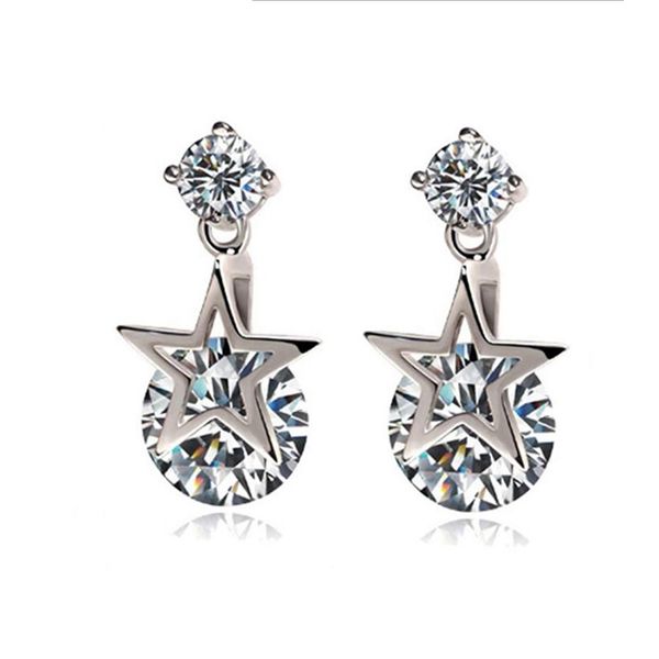 

s925 silver dangle earrings zircon star drop earrings jewelry for women girls