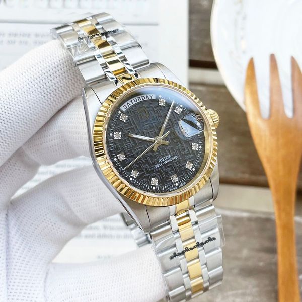 

wen-men's watch 36mm prince and princess series m76213 automatic machinery 316 fine steel life waterproof watch calendar montre de luxe, Slivery;brown