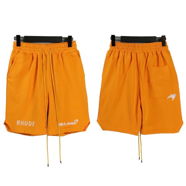 

orange embroidery shorts men women quality drawstring breeches