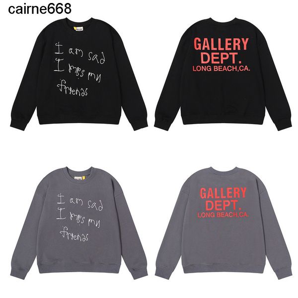 

men's hoodies sweatshirts fashion brand gary dept i am sad i miss my friends men's and women's sweaters, Black