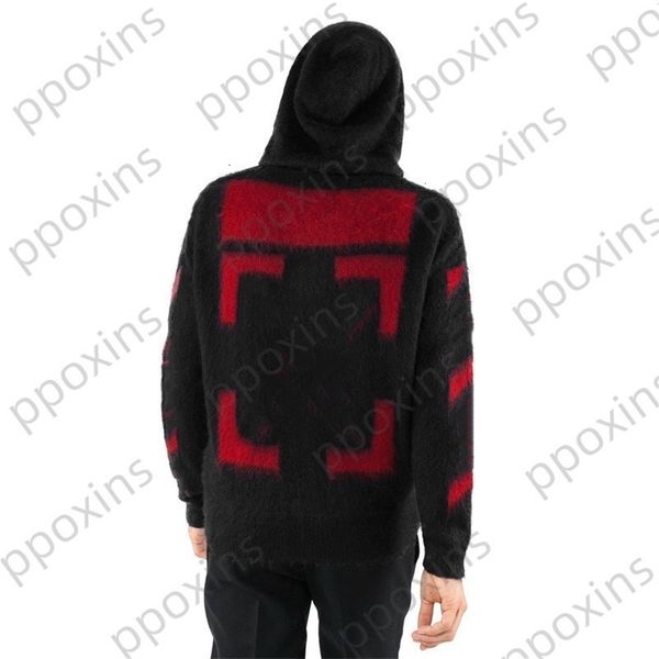 

autumn winter offs brands hoodies sweatshirts fashion mens youth knitted hooded jacket arrow loose round neck sweater hoodie tracksuits whit, Black