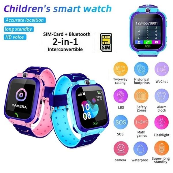 

anti lost smart watch lbs kid smartwatches baby watch 1 44 inch waterproof voice chat lbs finder locator tracker216k, Blue