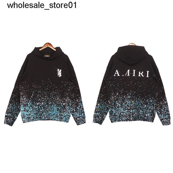 

men's hoodies sweatshirts loose men's and women's fashion thickened print high street ins casual hand drawn pullover, Black