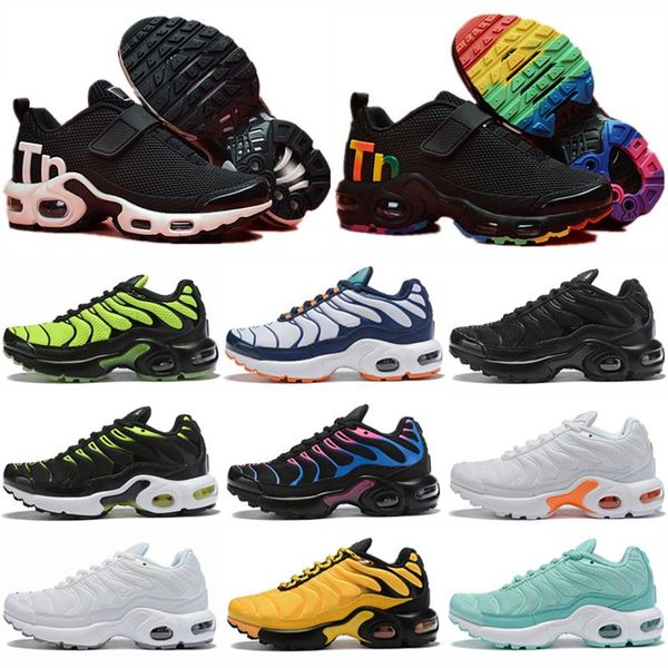 

2022 tn plus running shoes sandals black atlanta cherry black royal digital camo hyper blue bleached bumblebee active fuchsia men kids298z