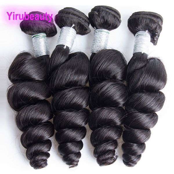 

5 bundles brazilian human hair extensions loose wave curly natural color peruvivan indian five pieces/lot 10-30inch, Black