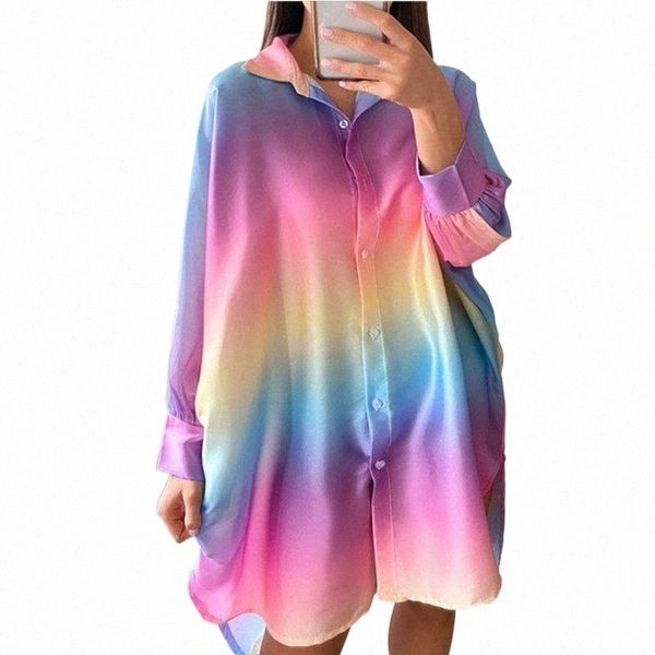 

casual dresses women's fashion plus size long shirt sweet rainbow color harajuku dress loose y2k cardigan korean x2xe#, Black;gray