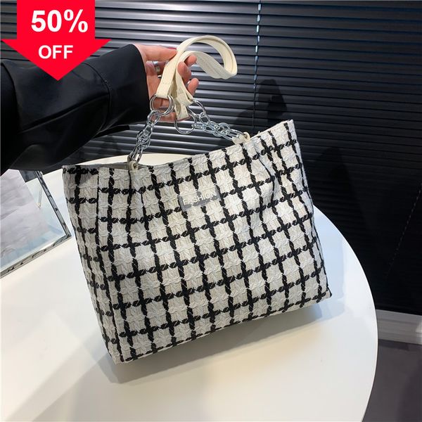 

designer evening bag new shoulder mini hand fashion plaid women's autumn wtern 2022 new simple one tote casual fashion