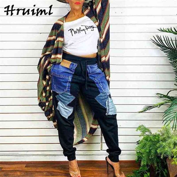 

women's pants capris jogging pants women patchwork fashion trousers strappy casual loose elastic waist pocket drawstring pantni donna t, Black;white