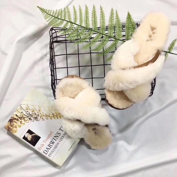 

women fluffette scuffita cotton slippers snow boots soft natural fur classic ug fuzz casual warm indoor outdoor women's shoe, Black