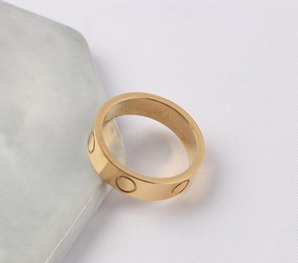 

2022 4mm 5mm 6mm titanium ateel silver love ring men and women rose gold rings for lovers couple ring jewelry gift wholesale