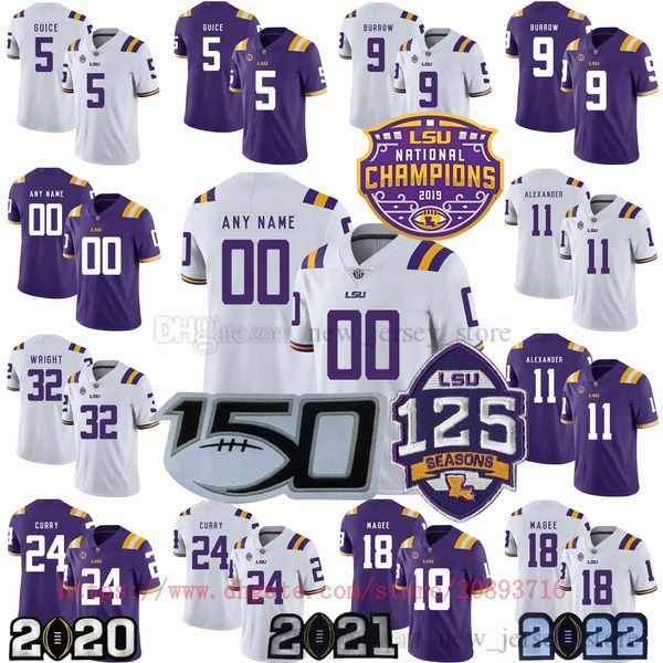 

custom ncaa lsu tigers football jersey 9 joe burrow 80 jarvis landry 25 tae provens 3 odell beckham jr. 5 derrius guice 20 billy cannon stit, Black