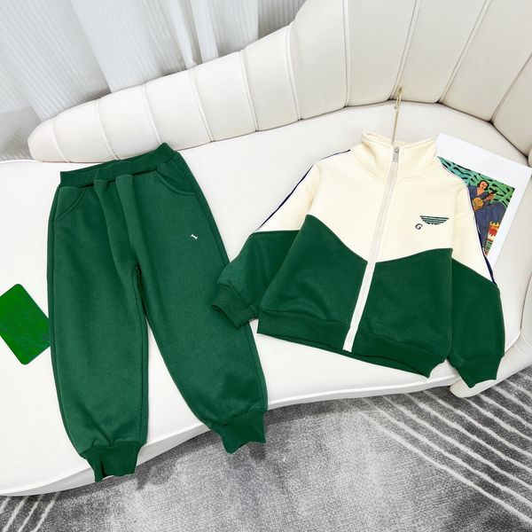 

suits baby clothes children sets kids designer clothing zipper pocket long sleeve 2 pieces sweatshirts sports pants kids 110-160cm, White