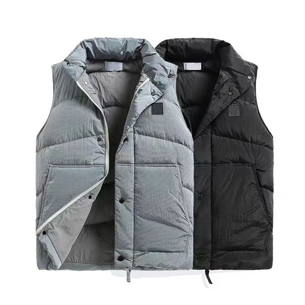 

nylon brand mens vests autumn and winter tooling function simple metal down vest stone vest fashion coats size m-2xl, Black;white