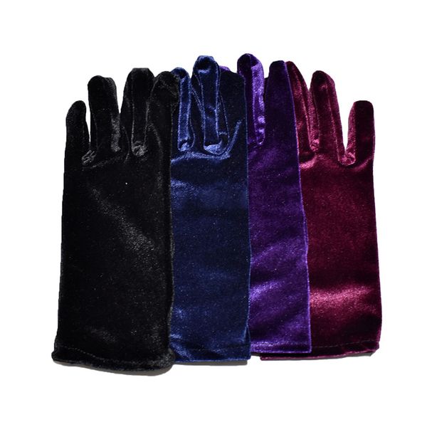 

five fingers gloves women gold velvet warm soft comfortable finger breathable protect mitten autumn winter hand jewelry 220920, Blue;gray