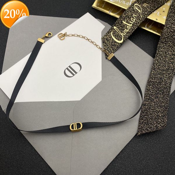 

high-end fashion design women's necklace personality trend d letter strip neck chain ins net red versatile popular, Silver