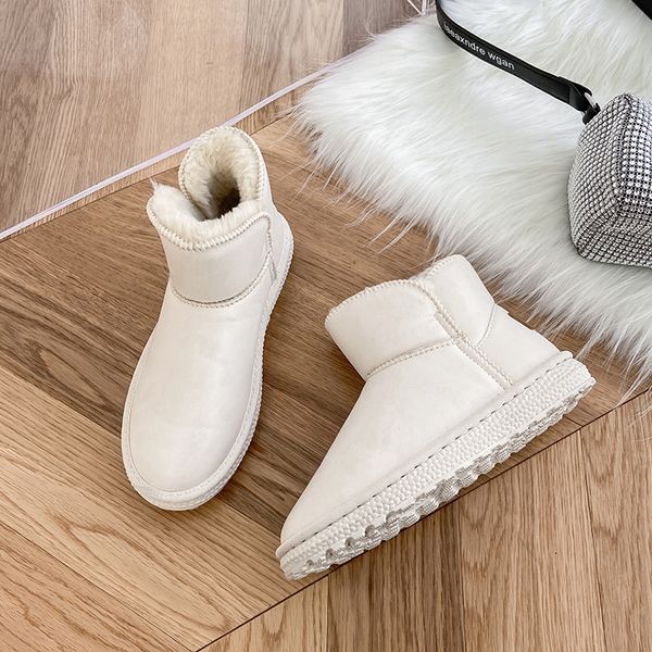 

cotton boots in winter 2022 white light breathable warm plush anti-skid wear-resistant firm soft waterproof smooth upper easy to wear for wo, Black