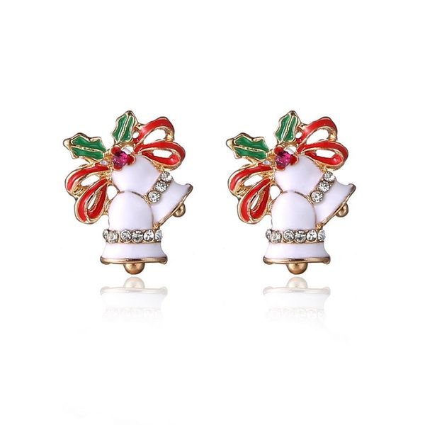 

stud women enamel bell earrings christmas female girls year gifts 220920, Golden;silver