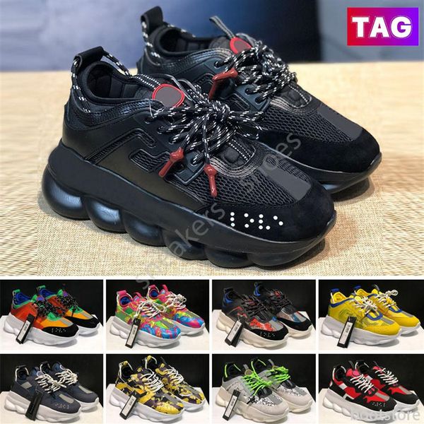 

2023 designer italy casual shoes chain reaction wild jewels chain link trainer shoes sneakers eur 36-45191a, Black