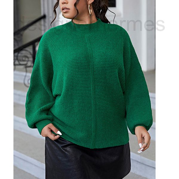 

women's knits & tees designer autumn and winter 2022 large loose solid knitwear round neck long sleeve sweater 8u9b, White