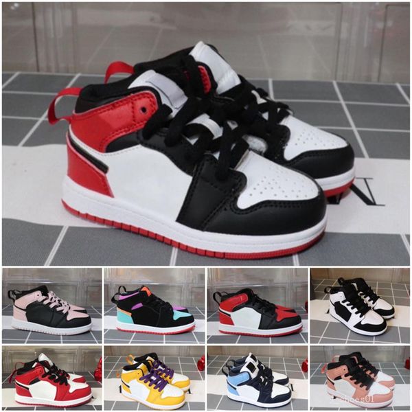 

size 26-35 youth kids basketball shoes born baby infant toddler trainers small big boys girls sneaker284e, Black