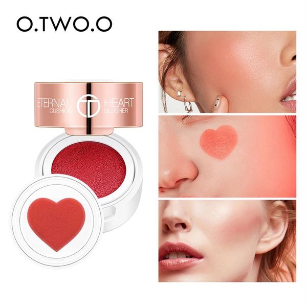 

o two o air cushion blusher folding heart shape shimmer blush rouge 4 colors easy to wear natural face contour make up239e