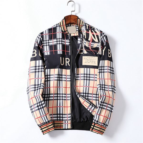 

men's trench coats designer men women jackets classic check pattern stand collar zip cardigan jacket fashion trend coat -3xl #tc83, Tan;black
