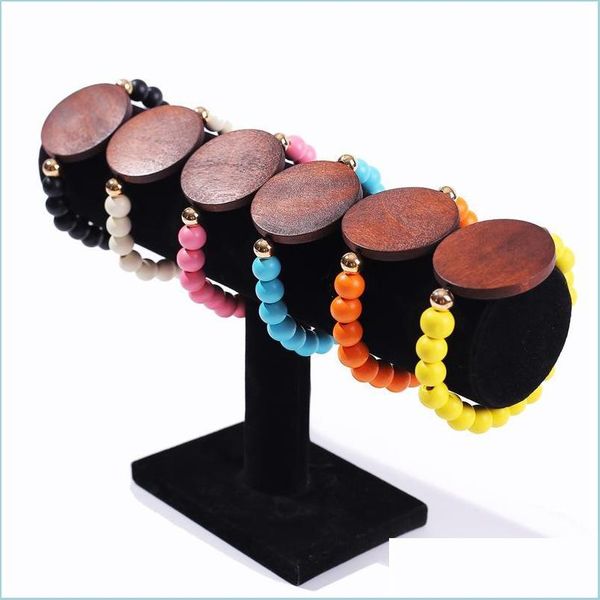 

key rings key rings beaded bracelet for ladies holiday gift personalized laser blank disc wooden beads stretch c3 drop delivery 2021 j dhsgr, Slivery;golden