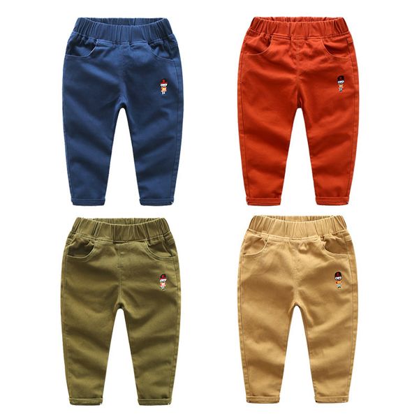 

jeans spring autumn kids pants for boys linen cotton jeans baby joggers plain sweatpant infant trousers streetwear sport pant 6y 220919, Blue