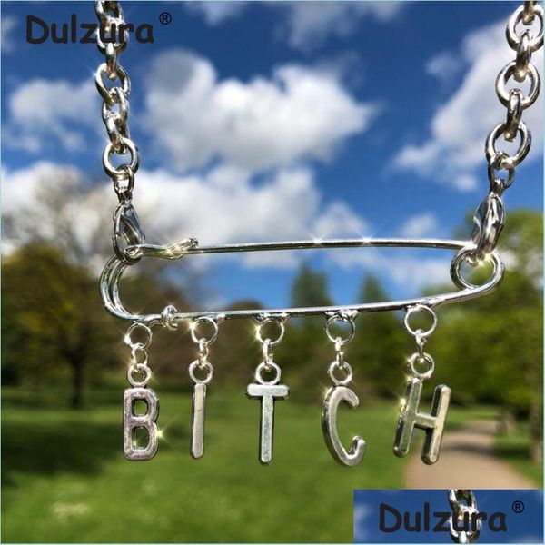 

chokers personality diy initial letter necklace rock punk style safety pin angle choker 3 or 5 word customiz pendant gifts dayupshop dhzk6, Golden;silver