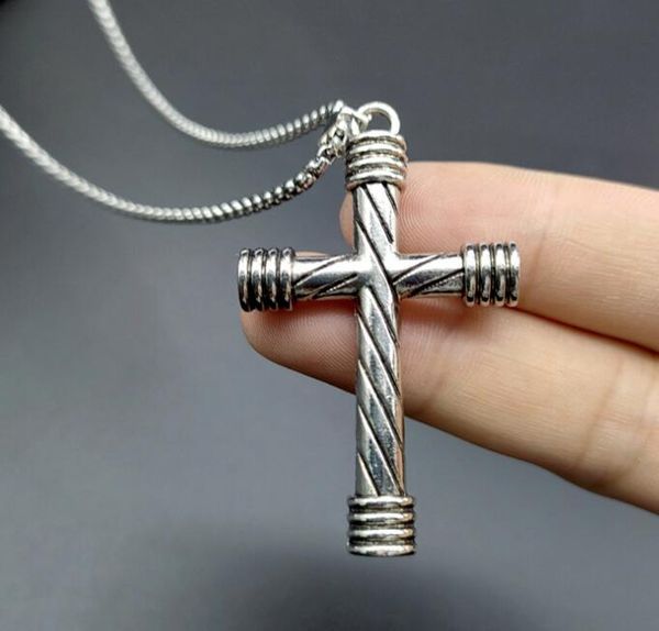 

men hip hop religious belief angel cross pendant necklace fashion jewelry, Silver