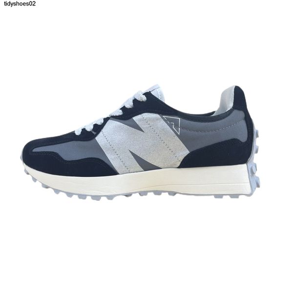 

putian high version men's and women's shoes wave new brunwe nb327 casual sports small waist n-shaped daddy shoes, Black
