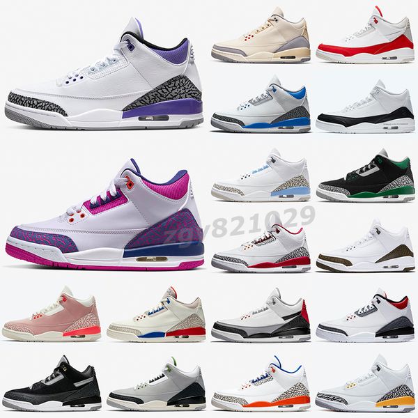 

3s basket ball shoes 3 midnight navy racer blue fragment court purple cool grey unc tinker mens sports trainers sneakers z5