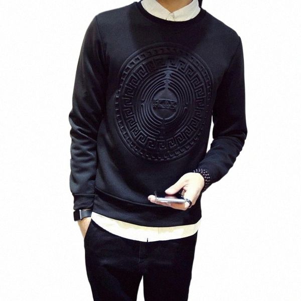

men's hoodies & sweatshirts wholesale-3d space cotton sweatshirt men hedging printing men's fashion hoodie spring and autumn korea, Black