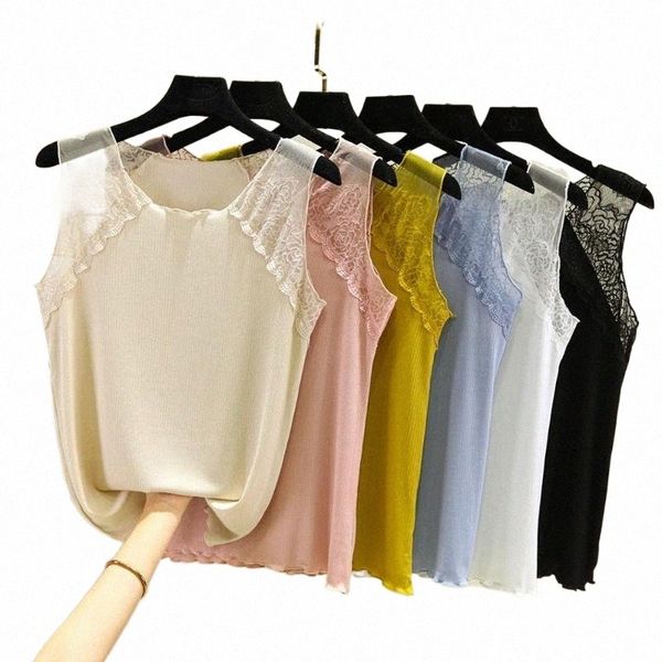 

women's tanks & camis women summer sleeveless tank plain cotton solid ruched basic camisole floral lace trim ribbed casual underwear sl, White