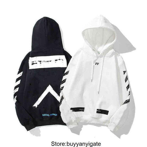 

off classic arrow graffiti unicorn arm hoodie ow white z9bx, Black